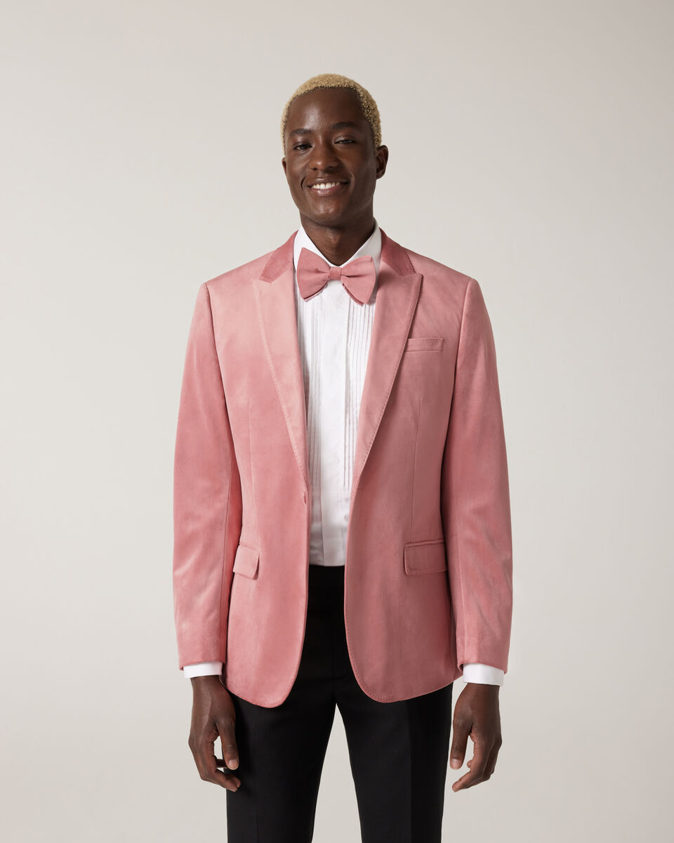 Velvet Tailored Jacket, Rose, hi-res